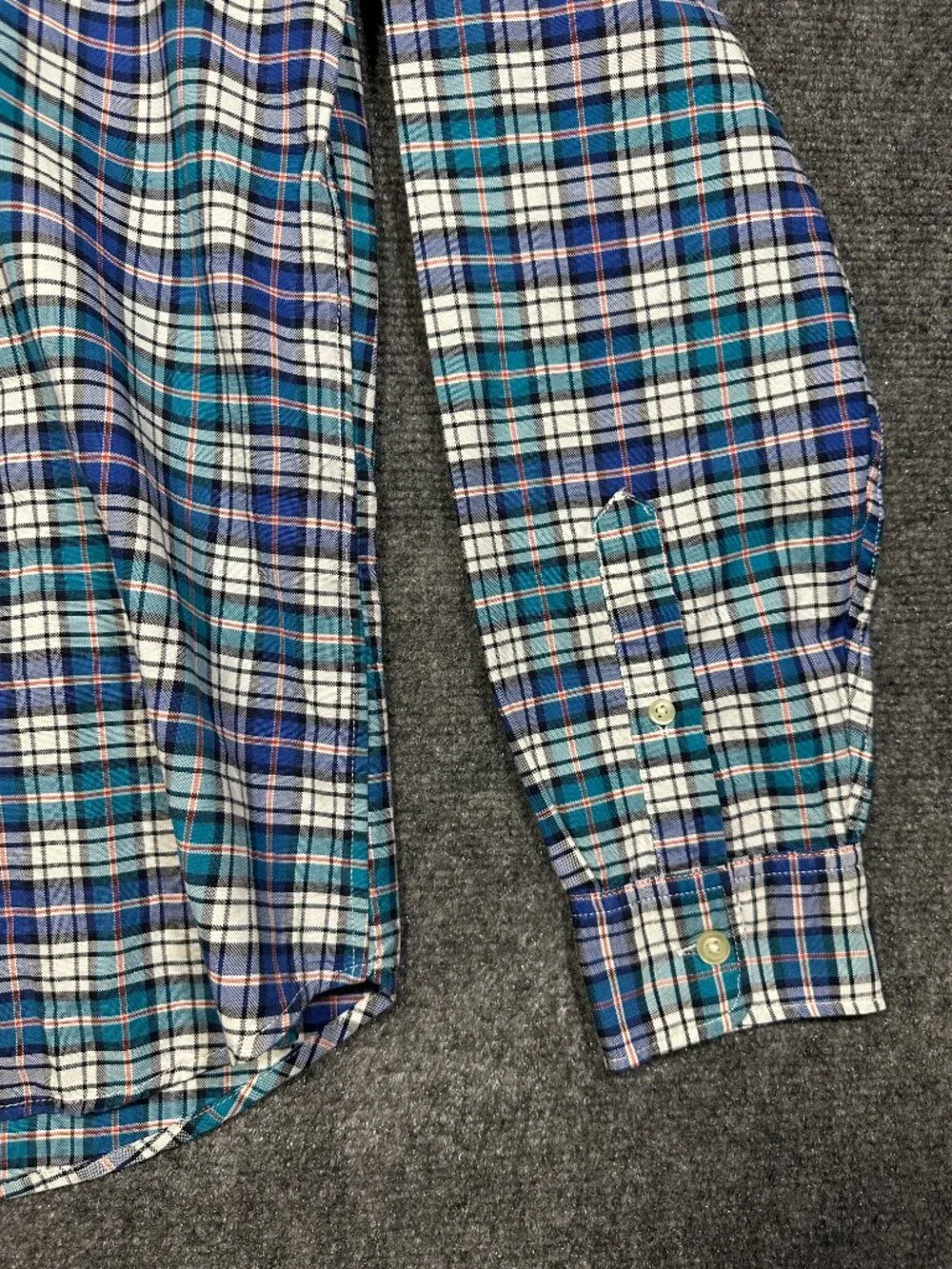 GAP Shirt Mens Small Blue Plaid Cotton Button Down Pocket Long Sleeve
